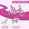 Girls Bike with Basket Doll Seat and Training Wheels Adjustable Pink Bicycle for Kids 3-8